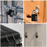 Cadenas à combinaison carré BBDHOME 4 chiffres, sécurité renforcée, en alliage de zinc, personnalisable, anse de 6,2 mm, 111 g, prix fabricant