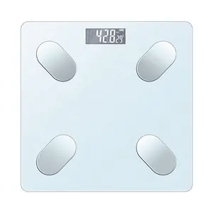 Balança de peso de gordura em aço inoxidável inteligente para uso doméstico, balança retangular de exibição digital LCD de 180 kg 396 lb, balança de composição corporal