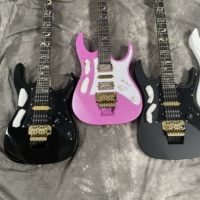 MINYU OEM 7v Electric Guitar With Black Body Gold Bridge HSH Pickups Customizable Fingerboard, Fast Ship Random Color