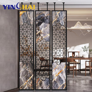 Cloison de séparation moderne de luxe en métal acier inoxydable 304, mur de séparation d'entrée de maison en marbre - Product Image 6