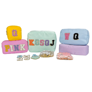 Bolsas de cosméticos impermeables personalizadas con cierre de cremallera, parches de chenilla, logotipo bordado, toalla de viaje Disponible en tallas S/<span class=keywords><strong>M</strong></span>/L/XL - Product Image 6