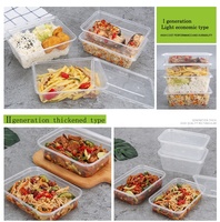 1000ml Restaurant Lebensmittel Einweg-Takeaway Plastik-Lunchbox Mikrowellengeeignete Plastikbehälter für Catering