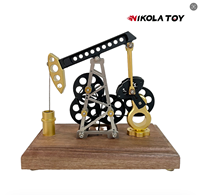 Modèle d'unité de pompage de pétrole, Ornement mécanique mobile, Cadeau sur le thème des puits de pétrole, Jouet DIY, Mini machine à âne qui bouge, Kit d'assemblage NIKOLATOY Movie TV