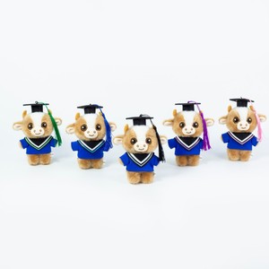 Giocattoli Songshan, Portachiavi Peluche Mucca Nera 14cm con Logo Personalizzato, Regalo di Laurea - Product Image 6