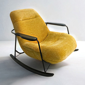 Sillón Mecedora de Tela de Diseño Moderno, Sillón Individual Tipo Columpio, Sofá Reclinable de Ocio, Minimalista, para Sala de Estar o Dormitorio - Product Image 1