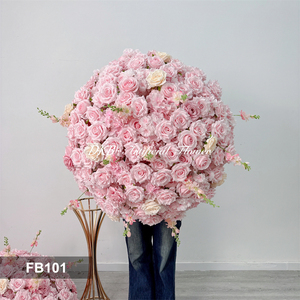 Boule de fleurs de rose rose de 80 cm, vente chaude, décoration de mariage, fleurs artificielles en soie, toucher réaliste, centre de table pour décoration de table - Product Image 4
