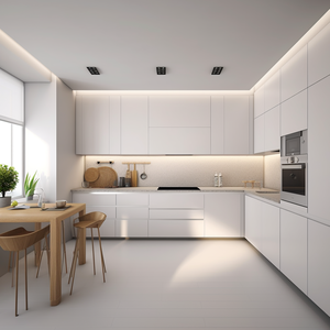 Évier <span class=keywords><strong>de</strong></span> <span class=keywords><strong>cuisine</strong></span> en forme <span class=keywords><strong>de</strong></span> L sur mesure avec armoires modulaires haut <span class=keywords><strong>de</strong></span> gamme pour projets résidentiels <span class=keywords><strong>de</strong></span> luxe dans les villas <span class=keywords><strong>et</strong></span> les appartements - Product Image 3