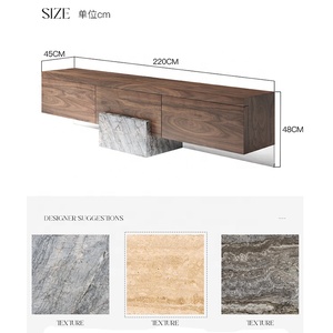Nouveau design 2025 supports de télévision meuble en bois base en travertin meuble de télévision suspendu design exclusif - Product Image 6