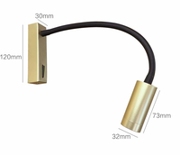 GUPO – applique murale LED en aluminium couleur or pour chambre d'hôtel 3W 6W 9W, projecteur mural COB à cylindre Flexible