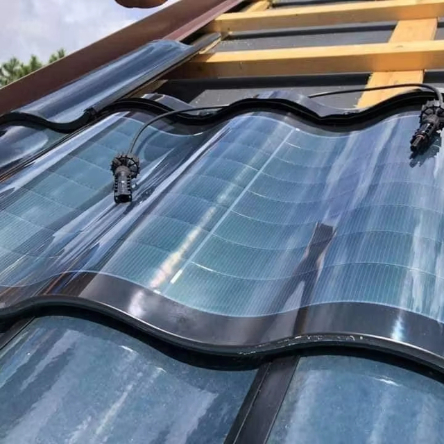 High Quality Home House Roof Solar Panel Tile Curved Monocrystalline Silicon Panel Photovoltaic 38w Solar Tiles