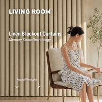 Rideaux occultants modernes de luxe écologiques en lin imperméable 80-95% avec plis personnalisables, rideaux thermiques pour hôtel et salon