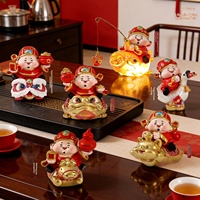 Décorations en résine de l'An du Cheval, Dieu de la Richesse, boîte mystère, figurines porte-bonheur du Nouvel An, ornements de bureau à domicile, cadeaux du Festival du Printemps