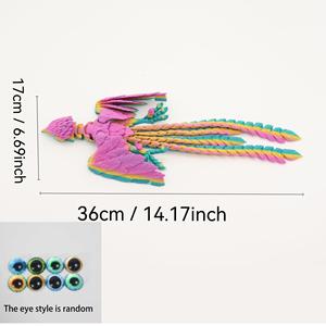 Figurine d'action Vashine imprimée en 3D, oiseau mythique Phénix, jouets imprimés en 3D, matériau PLA cristallin flexible et coloré, jouets sûrs pour enfants - Product Image 2