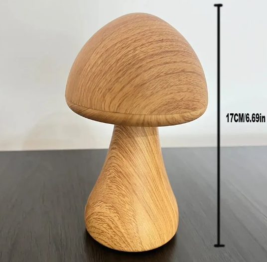 New LED Wooden Cute Mushroom Night Light with Touch Switch Bedside Table Lamp for Bedroom Home Decoration Made in China