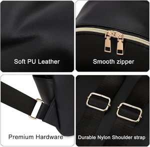 Sac à dos compact en nylon géométrique personnalisé en usine, sac à main en cuir PU antivol, étanche, tendance et mignon pour filles et étudiantes - Product Image 6