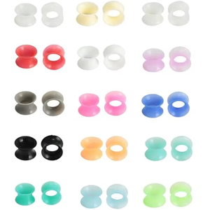 Bouchons d'<span class=keywords><strong>oreille</strong></span> en silicone Tunnels ensemble Flexible Double évasé creux <span class=keywords><strong>oreille</strong></span> Piercing jauge extenseur civières bijoux pour femmes pour les mariages - Product Image 1