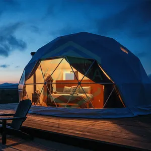 2023 Vente chaude Four Seasons Camping en plein air Maison à baldaquin préfabriquée Resort Wild Glamping Hotel Dome Tent