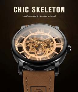 นาฬิกาข้อมือผู้ชาย FORSINING 2025 รุ่นใหม่ ดีไซน์โปร่งแสง เรืองแสง ลำลอง กันน้ำ สายหนังแท้ Relogio Masculino - Product Image 3