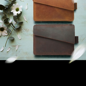 Boshiho Customized Crazy Horse Leather Business <b>Wallet</b> Card Holder <b>Men</b> Credit Id Coin Leather Front Pocket <b>Black</b> Slim - Product Image 6
