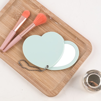 Miroir rotatif haute définition en forme de cœur, mini miroir portable double face pour étudiant