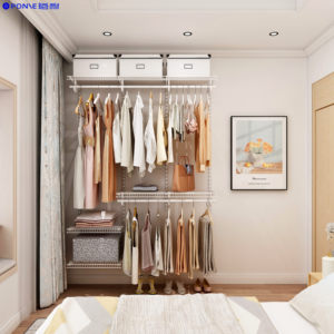 Système d'organisation de vêtements pour porte en <span class=keywords><strong>MDF</strong></span> suspendu en acier moderne avec fil métallique à haute dureté, sans rouille, pour dressing, <span class=keywords><strong>prix</strong></span> d'échantillon en gros - Product Image 4
