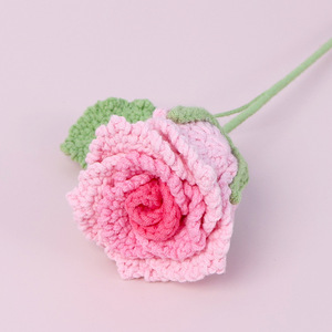 <span class=keywords><strong>Bouquet</strong></span> <span class=keywords><strong>de</strong></span> fleurs roses tricoté à la main pour la Saint-Valentin Fête des mères Anniversaire Mariage Journée des enseignants - Product Image 3