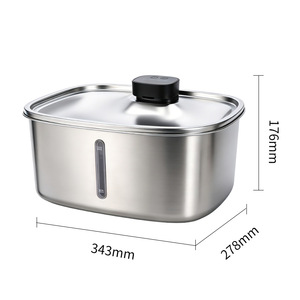 Distributeur d'eau automatique pour animaux de compagnie en acier inoxydable, 343x278x176mm, pour chiens et chats, batterie rechargeable détachable - Product Image 1