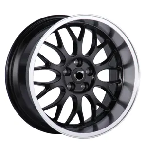 YQ mag rims Deep Dish 18 inch black red finish alloy car wheel 5X108 wheels for Racing Cars