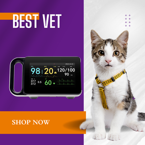 病院用患者モニター バイタルサインモニター PM12B 犬猫用、7インチタッチスクリーン <span class=keywords><strong>ECG</strong></span> SPO2 NIBP TEMP RESP ペット麻酔用 - Product Image 1