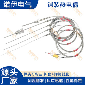 Sonda Termopar Blindada Tipo K Tznuoyi WRNK 191 con Cables, Sensor de Temperatura de Alta Precisión, Estándar Nacional - Product Image 3