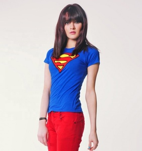 ซูเปอร์ผู้หญิงพระราชสีฟ้าแขนสั้นเสื้อยืด Superwoman พิมพ์เสื้อยืดที่มีการปรับขนาดที่กำหนดเองและบริการการพิมพ์ - Product Image 4