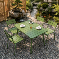 Chaise de salle à manger en métal empilable pour l'extérieur, galvanisée, antirouille, imperméable, pour restaurant commercial, bistrot, café, jardin, terrasse