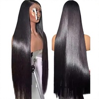 Perruques RUILI 13x4 en cheveux indiens lisses, perruque frontale en dentelle transparente en cheveux humains, perruques en dentelle vierges brutes avec cuticules alignées