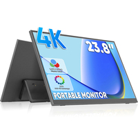 Moniteur LCD portable 23,8 pouces 4K IPS HDR 60Hz 100% sRGB pour configuration double écran PC/ordinateur portable, personnalisable pour la revente en gros