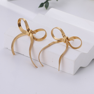 Nouveau à la mode plaqué or géométrique boucles d'oreilles ensemble luxe cristal pierre et perle femmes fête bijoux en acier inoxydable - Product Image 4