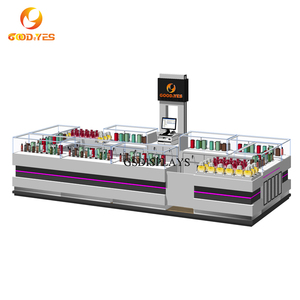 Modern Eco-Friendly <strong>MDF</strong> Cosmetic <strong>Display</strong> <strong>Cabinet</strong> <strong>with</strong> <strong>LED</strong> <strong>Light</strong> Fashionable Wooden Acrylic for Perfume Counter Transparent - Product Image 1