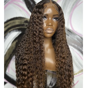 Cheveux bruts sans colle hd dentelle vague de corps droite perruque de cheveux humains 13x4 dentelle avant perruque couleur chocolat brun double tirage perruques pour les femmes - Product Image 5