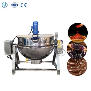 Certification CE Chauffage industriel électrique/vapeur/gaz bouillant marmite de cuisson bouilloire avec agitateur mélangeur - Product Image 1