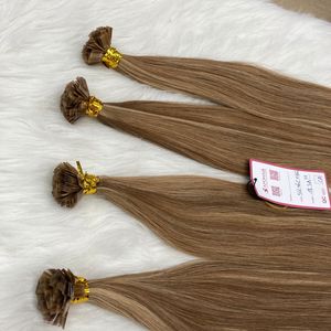 Wholesale Balayage Pre Bonded <b>K</b> <b>Tip</b> Human Hair <b>Extensions</b> Virgin Double Drawn Remy Keratin Flat <b>Tip</b> Hair - Product Image 4