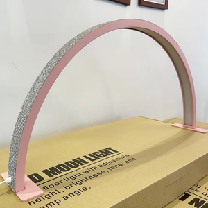 Half <b>Moon</b> LED Nail Table Lamp Large Arc <b>Ring</b> Light with Rhinestone Base for Salon Nail Art - Product Image 4