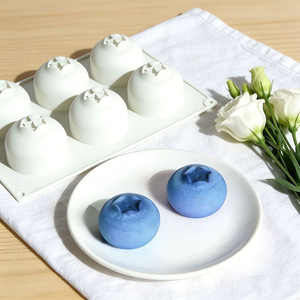 Blueberry And Raspberry Cake Mold Silicone Baking Mold For Ice Cream Dessert Mousse Chocolate Pudding Mold White 6 Cavities - Product Image 1