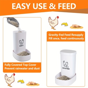 Plastic <b>Chicken</b> <b>Grit</b> Feeder Poultry Feed Container Hanging Feeding Dispenser Farm Use - Product Image 2