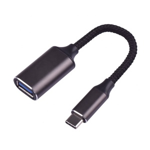 De aleación de aluminio de 2A 4,5mm <span class=keywords><strong>Usb</strong></span> tipo <span class=keywords><strong>C</strong></span> macho <span class=keywords><strong>a</strong></span> <span class=keywords><strong>Usb</strong></span> 3,0 adaptador <span class=keywords><strong>hembra</strong></span> OTG Cable para disco duro - Product Image 3