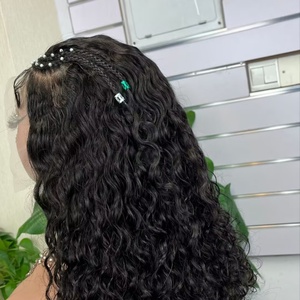 <b>Braid</b> Water Wave 13 by 4 Frontal Wig 100% Human Hair Guarantee Hair - Product Image 4