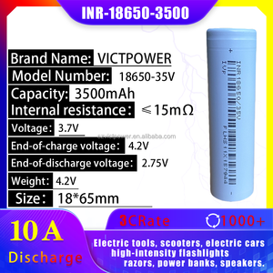 Batterie solide rechargeable 100% originale VICTPOWER VICT-35V <span class=keywords><strong>INR18650</strong></span> 35V 3.6V 3500mAh certifiée UN38.3, décharge 10A - Product Image 2