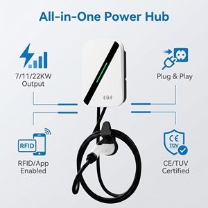 Cargador <span class=keywords><strong>de</strong></span> Vehículos Eléctricos <span class=keywords><strong>de</strong></span> Pared con Pantalla LCD y Múltiples Protecciones - Product Image 1