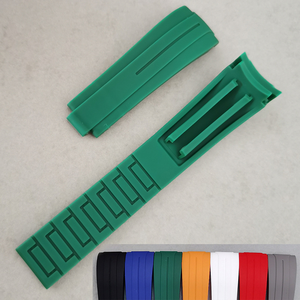 Verlengde En Snijbare 20Mm Water Ghost Stijl Arc Elleboog Horlogeband Nieuw Ontwerp Rubberen Band Met Horlogegesp - Product Image 2