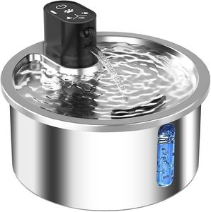 Distributeur d'eau en acier inoxydable avec chauffage à température constante, filtre sans fil, gamelle et distributeur de nourriture pour animaux de compagnie sans fil - Product Image 5