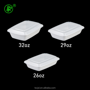 Đen trắng hình chữ nhật bữa ăn chuẩn bị hộp đựng thức ăn nhựa dùng một lần bao bì thực phẩm takeout container Bắc Mỹ - Product Image 2