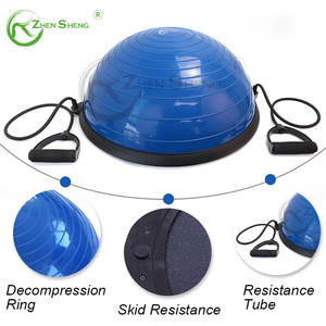 Media Bola de equilibrio con banda resistente, pelota semiesférica de yoga con bomba de pie adicional para entrenamiento básico, entrenamiento en casa - Product Image 4